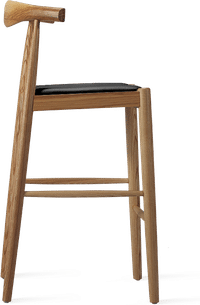Elbow Style Bar Stool Black/Solid Oak image.