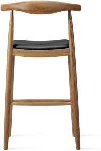 Elbow Style Bar Stool Black/Solid Oak image.