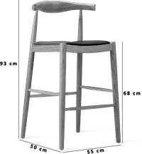 Elbow Style Bar Stool Black/Solid Oak image.