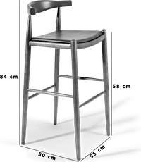 Elbow Style Counter Stool Black/Solid Oak image.