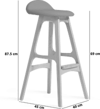 Erik Buch Bar Stool Charcoal Grey image.