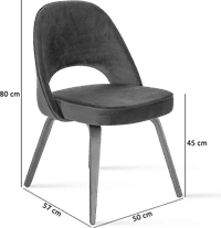 Executive Chair Armless - Velvet Dark Aqua Velvet image.