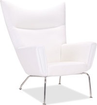 CH445 - Wing Chair Wool/White image.