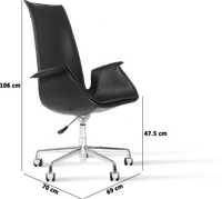 FK 6725 Tulip Lounge Chair - Castors Black  image.