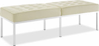 Knoll 3 seats  bench  Cream image.