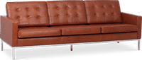 Knoll 3 Seater Sofa Premium Leather/Dark Tan image.