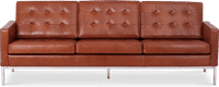 Knoll 3 Seater Sofa Premium Leather/Dark Tan image.