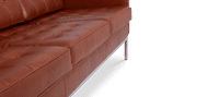 Knoll 3 Seater Sofa Premium Leather/Dark Tan image.