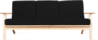 GE 290 Plank 3 Seater Sofa Black/Ash Wood image.