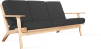 GE 290 Plank 3 Seater Sofa Charcoal Grey/Ash Wood image.