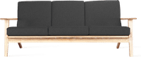 GE 290 Plank 3 Seater Sofa Charcoal Grey/Ash Wood image.