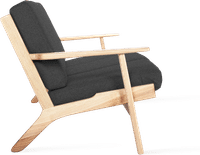 GE 290 Plank 3 Seater Sofa Charcoal Grey/Ash Wood image.