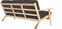 GE 290 Plank 3 Seater Sofa Charcoal Grey/Ash Wood image.