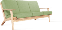 GE 290 Plank 3 Seater Sofa Light Green/Ash Wood image.