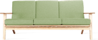 GE 290 Plank 3 Seater Sofa Light Green/Ash Wood image.