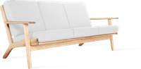GE 290 Plank 3 Seater Sofa White/Ash Wood image.