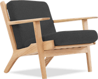 GE 290 Plank Chair Charcoal Grey/Ash Wood image.