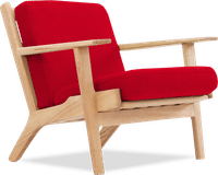 GE 290 Plank Chair Deep Red/Ash Wood image.