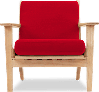 GE 290 Plank Chair Deep Red/Ash Wood image.