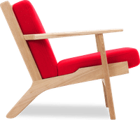 GE 290 Plank Chair Deep Red/Ash Wood image.