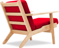GE 290 Plank Chair Deep Red/Ash Wood image.