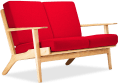 GE 290 Plank Loveseat 2 Seater Sofa Deep Red/Ash Wood image.