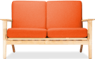 GE 290 Plank Loveseat 2 Seater Sofa Orange/Ash Wood image.