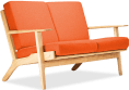 GE 290 Plank Loveseat 2 Seater Sofa Orange/Ash Wood image.