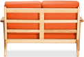 GE 290 Plank Loveseat 2 Seater Sofa Orange/Ash Wood image.
