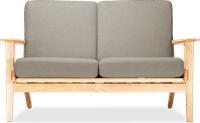 GE 290 Plank Loveseat 2 Seater Sofa Light Pebble Grey/Ash Wood image.