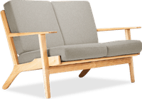 GE 290 Plank Loveseat 2 Seater Sofa Light Pebble Grey/Ash Wood image.