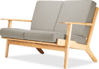 GE 290 Plank Loveseat 2 Seater Sofa Light Pebble Grey/Ash Wood image.