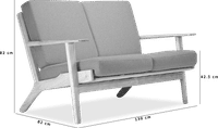GE 290 Plank Loveseat 2 Seater Sofa Light Pebble Grey/Ash Wood image.