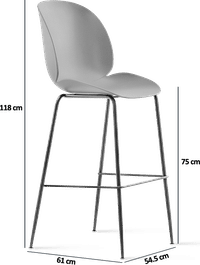 Beetle Style Barstool Blue/Black image.