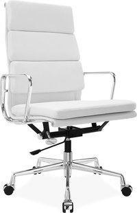 Eames Style Office Chair EA219 Leather White image.