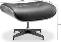 Eames Style Lounge Stool H Miller Version Premium Leather/Black/Rosewood image.