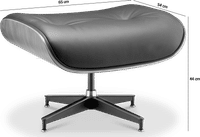 Eames Style Lounge Stool H Miller Version Premium Leather/Black/Walnut image.