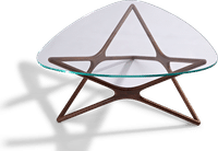 Star Triangular Coffee Table   Walnut image.
