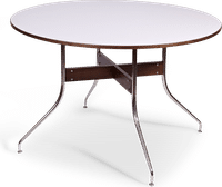 Swag Leg Round Dining Table  White image.