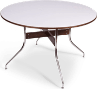 Swag Leg Round Dining Table  White image.