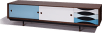 Finn Juhl Media Unit Walnut Veneer image.