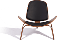 Shell Chair (CH07) Italian Leather/Black/Rosewood image.