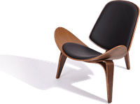 Shell Chair (CH07) Italian Leather/Black/Rosewood image.