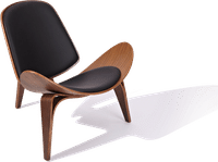 Shell Chair (CH07) Italian Leather/Black/Rosewood image.