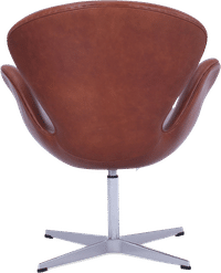 The Swan Chair  Premium Leather/With piping/Dark Tan image.
