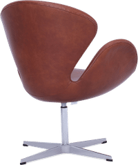 The Swan Chair  Premium Leather/With piping/Dark Tan image.