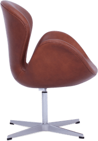 The Swan Chair  Premium Leather/With piping/Dark Tan image.