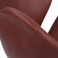 The Swan Chair  Premium Leather/With piping/Dark Tan image.