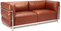 LC3 Style 2 Seater Grand Sofa  Dark Tan image.