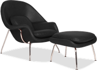 Womb Chair Ottoman Premium Leather/Black  image.